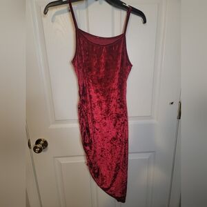Elegant S/M Velvet Red Dress